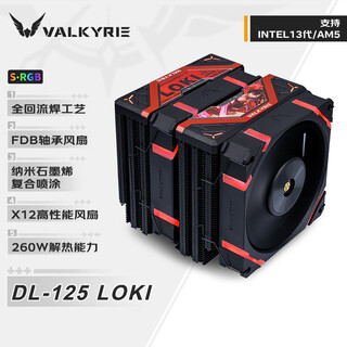 Valkyrie (valkyrie) dl125 loki vk cpu air-cooled radiator twin towers welded 6 heat pipes pure copper base supports lga1700 am5 argb light effect