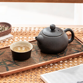Porcelain brand tea set, tea set, one pot, one cup, high-end ceramic xi shi pot, kung fu tea cup, one person drinking tea set, black pottery xi shi pot, 1 cup, one person drinking
