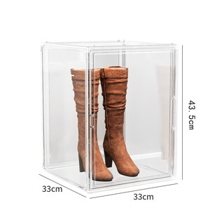 Sellotto acrylic box long boot storage box fully transparent anti-oxidation storage box for martin boots to save space huge size 43 points 5cm high boots 4 pack