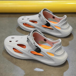 Huilirui drifting clog shoes men's summer outer wear youth non-slip anti-odor driving slippers wading river beach sandals gray single layer 41 ready in stock