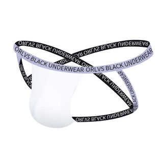 Crotchless underwear, european and american men's sexy and interesting gay underwear, breathable pure cotton, double thong, white m