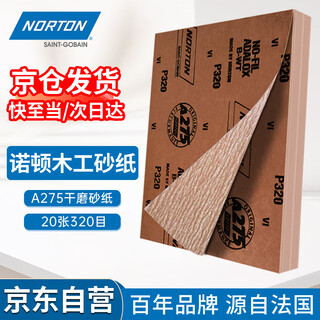 Norton a275 woodworking sandpaper furniture wood special sanding tool sand dry grinding polishing sandpaper 20 sheets 320 mesh