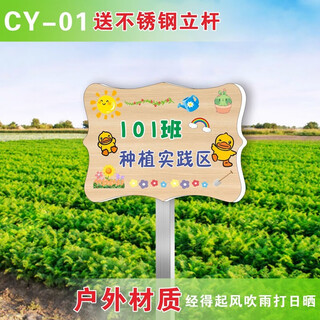 Ground-inserting signage for campus student planting area signboard, flower and grass sign, vegetable patch sign, main picture cy-01 20x30