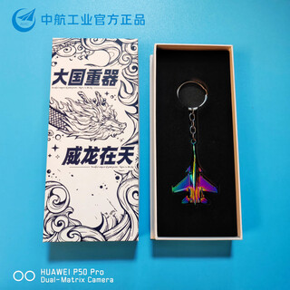 Avic zhuhai air show j-20 j-15 commemorative badge zinc alloy keychain fighter small pendant gift j-15-streamer (gift box) keychain