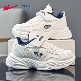 Warrior boys' shoes spring and autumn velcro lightweight soft sole children's sports shoes wz-1103 white/blue 33