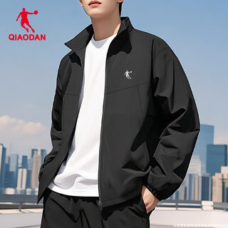 Jordan sports jacket men's travel mountaineering windbreaker 2025 autumn new outdoor water splashing stand collar jacket top men black l/175