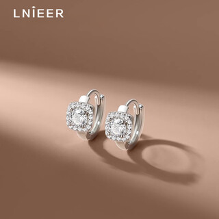 Lnieers925 silver sugar cube earrings women's ear piercing earrings light luxury high-end earrings earrings studs fashionable and versatile popular earrings s925 silver sugar cube earrings