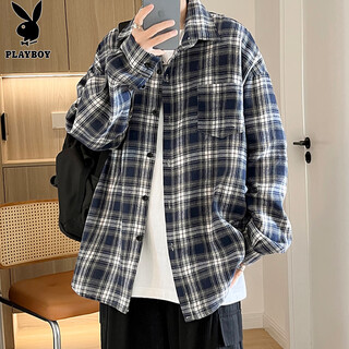 Playboy (playboy) langarmhemden, herrenjacken, lässige karohemden für herren im herbst und winter, hochwertige und schöne kleidung