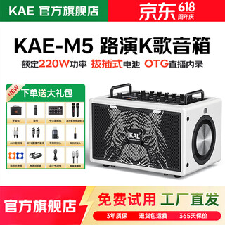 Kaem5 outdoor singing audio guitar electric blowpipe saxophone outdoor karaoke road show live broadcast high-power musical instrument speaker m5 white tiger head (deluxe edition)