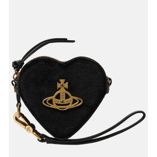 Vivienne westwood queen mother luxury women's heart shape velvet strap coin purse black one size