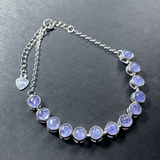 Fat donglai's same style purchase and transfer grand tanzanite bracelet 925 silver and white gold high-end gift bracelet for men and women