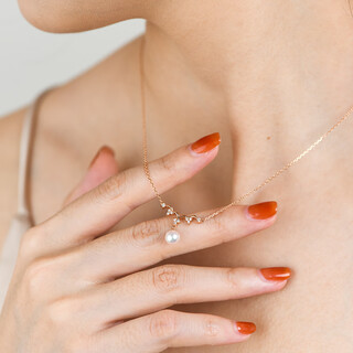 Excellent japanese akoya sea water goddess 18k rose gold crown single necklace pendant for women 18k rose gold necklace/flower bead grade/spot 5.5-6mm