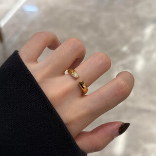 Sea rover gold dot diamond shiny loach back ring women's 999 pure gold glossy ring ring birthday gift for girlfriend gold loach back ring size 12-13 gold weight about 8 grams