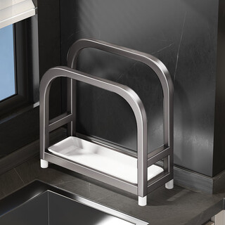 Jufun stainless steel chopping board rack for cutting board bracket kitchen countertop chopping board rack sitting sticky board chopping board stainless steel black chopping board rack with water tray