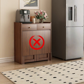 Qiuke all solid wood sideboard foldable dining table integrated wall storage cabinet small apartment 2025 new living room storage cabinet solid wood sideboard length 85