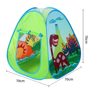 潮思汇儿童帐篷玩具公主房游戏屋宝宝可折叠速开过小屋室内便携儿童帐篷 绿色恐龙-poup