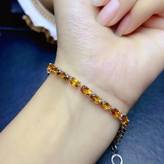 Bracelet, high clarity full fire color 4*6mm, 925 sterling silver, strong earth properties