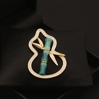 Shaoyu's new chinese-style national trend brooch, gold and silver gourd brooch, design, high-end fashion jewelry, versatile gold gourd brooch