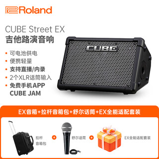 Roland cube-street ex speaker outdoor roadshow portable playing and singing electric blowpipe electric guitar outdoor playing and singing sound cube-stex + portable trolley bag + shure sm58s