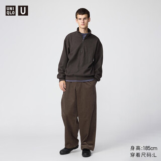 Uniqlo cooperation model/men's and women's corduroy overalls/casual pants 25 autumn and winter new style 479822 36 brown m /170/80a
