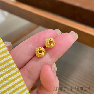 Abjb old phoenix niche design winding geometric light luxury temperament exquisite and versatile gold winding earrings