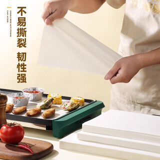 Qiyan food grade non-stick barbecue paper barbecue oil-absorbing paper food oven baking special paper frying pan paper baking tray silicone paper thickened 42g 60*40cm/100 sheets