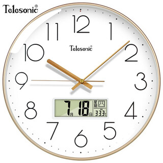 Uranus (telesonic) wall clock living room perpetual calendar clock 3d three-dimensional creative dual calendar temperature clock simple quartz clock wall watch 35cm