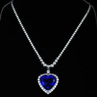 Yadige deluxe 6a tanzanite necklace wedding banquet ocean heart sapphire necklace heart shape pendant for women chain length default 45cm