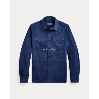 Polo ralph lauren spot sheepskin suede leather shirt jacket men's purple label purple label/ralph lauren spot d12 xl