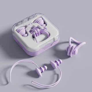 Disney swimming earplugs waterproof professional use for bathing to prevent ears from water ingress, non-soundproof nose clip for adults and children, roland purple earplugs + nose clip