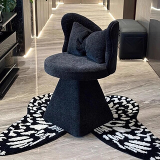 棠克梳妆台凳轻奢高级感设计师蝴蝶椅可旋转女生卧室衣帽间法式化妆椅 蝴蝶椅星空黑【可旋转】