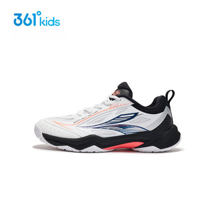 361 shopping mall same style children's shoes boys table tennis shoes 2025 summer new anti-slip wear-resistant lace-up badminton shoes 361 degree white/carbon black 35