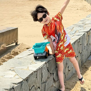 Jianfei nezha swimsuit children's swimsuit boys split new quick-drying sun protection swimsuit boy nezha aobing swimsuit nezha two-piece set 150