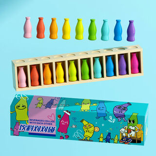 Dongzhitiandi bottle guessing memory logical thinking training tabletop game children's toys drink pairing color matching drink pairing