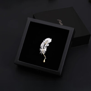 Dl 1998 fat donglai same style men's brooch luxury notknot original feather brooch men's suit business accessories feather