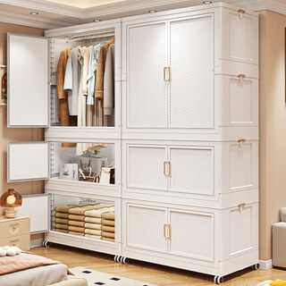 Quanshi installation-free adult wardrobe folding rental room storage storage cabinet simple baby wardrobe for boys and girls 85 sides wide 1 high 2 short