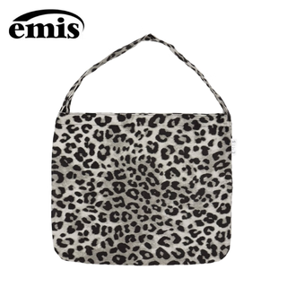 Emis bag shoulder bag casual canvas bag versatile retro large capacity corduroy large leopard gray gift