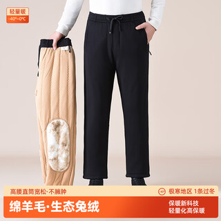 Hemian winter elderly cotton pants men's outerwear thickened dad pants northeastern cotton pants elderly wool pants plus velvet warm pants black velvet thickened knee pads wool cotton pants 3xl 2 feet 8-2 feet 9 recommended 150-170 jin jin equals 0.5 kg