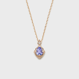 Fat donglai quality tanzanite necklace nojess22 winter same style niche rhombus silver gold-plated zircon japanese set necklace