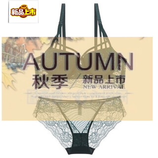 Midnite star european and american new style 2026 sexy and comfortable lace underwear for women push-up breast bra set top-top back bra dark green set (bra + underwear) 70a 32a