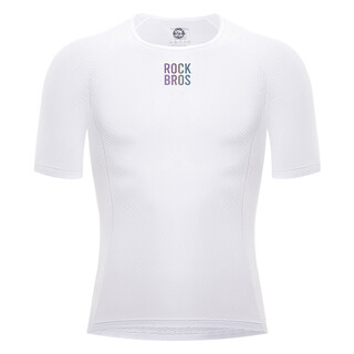 Rockbros sweatshirt road bike quick-drying breathable short-sleeved top sports bottoming cycling jersey summer men white (xs/s)