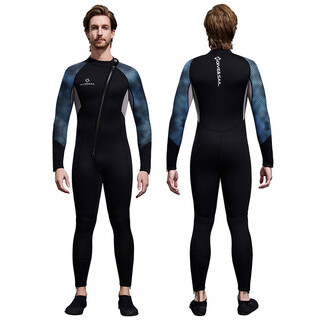 Vvir eer 3mm wetsuit men's one-piece warm wetsuit women's outdoor cold snorkeling surfing swimsuit long-sleeved trousers 3mm252 men's front-open black long-sleeved warm sun protection s 3mm
