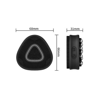 New electric silicone facial cleansing instrument, colored light roller ball massage introduction instrument, deep cleaning ems facial cleansing and beauty instrument, black, chinese manual