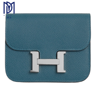 Hermes (hermes) women's new kangkang h buckle waist bag coin purse wallet calfskin clutch classic style 6