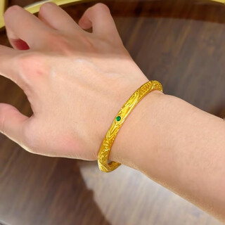 Taijufu gold-wrapped silver universe circle bracelet nezha same style pure gold qianxi couple gift universe circle size 54 (thick gold layer)