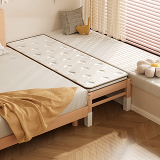 Miobior customized bay window baby splicing bed with widened sides, children's solid wood bed that adults can sleep on, seamless splicing artifact, flat bed + upgraded lifting legs + 7cm coconut palm mat 200*40cm