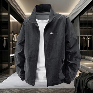 Iqvq light luxury official brand jacket autumn and winter men's new velvet casual jacket high-end men's business stand collar c small label jacket black - spring and autumn regular xl (recommended 135-155jin jin equals 0.5 kg)