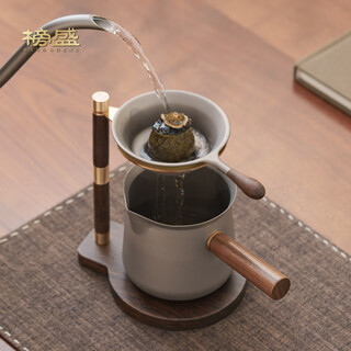 Bangsheng pure titanium tea leaking tea filter tea filter high-end tea set fair cup one small green tangerine teapot tea making artifact pure titanium thousand hole set_water drop filter + side handle male cup