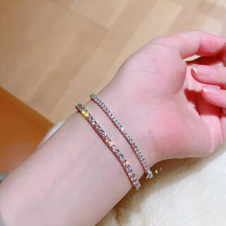 Fat donglai same style platinum 5 points 10 points 30 points 50 points diamond bracelet pt950 light luxury platinum 5 points row diamond bracelet 15cm