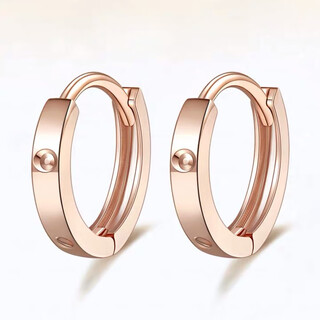 Yue bu lao phoenix gold store gold earrings plain hoop imitation rose gold colored gold earrings for women simple korean gold ring earrings pair of 18k rose gold earrings